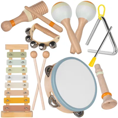Image de Omgoods - Ensemble d'instruments de musique en bois pour tout-petits