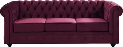 Produktbild von CHESTERFIELD 3-Sitzer-Sofa - lila Velours
