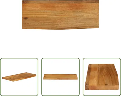 Immagine prodotto di The Living Store Piano del tavolo con bordo ad albero 70x20x2,5 cm in legno massiccio di mango