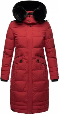 Produktbild von Navahoo Damen Winterjacke Langer Parka Warm Stepp Mantel Kapuze Fahmiyaa Dark Red Gr. 34 - XS