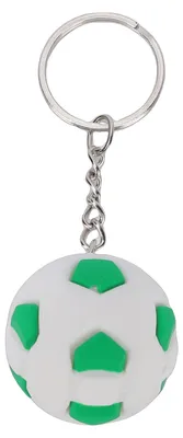 Immagine prodotto di Portachiavi a forma di pallone da calcio, in PVC, portachiavi leggero a forma di pallone da calcio per zaino, tema sportivo, un vero e proprio richiamo visivo