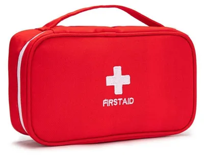 Produktbild von Erste Hilfe Tasche klein rot tragbar für Reise und Outdoor 23 x 13 x 7,5 cm