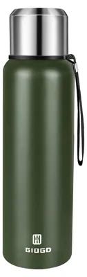 Isolierflasche 750 ml, doppelwandig, auslaufsicher, Edelstahl, Grün