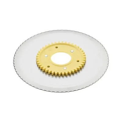 Produktbild von Ritter Standard Wellenschliffmesser mit gelbem Zahnrad, Hobelmesser, Edelstahl, Gelb, Edelstahl