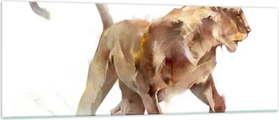 Produktbild von Bilder auf glas - Tier Abstraktion - 140x50cm - Glasbilder - Wandbilder - Kunstdruck - zum Aufhängen bereit - Wanddekoration aus Glas - Glas Bilder - Wandbild auf Glas - Einteilig - GAB140x50-3967