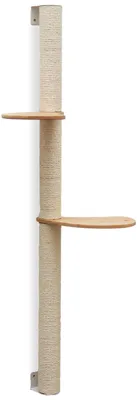 Produktbild von 132 cm Wandkratzbaum mit 2 Plateaus für Katzen - Sisal Kratzbaum zur Wandmontage