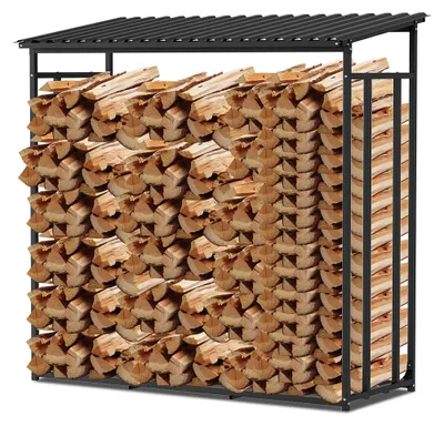 Produktbild von Vigevee Kaminholzregal Stapehilfe Metall Feuerholzregal 185x70x185cm Brennholzregal