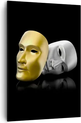 Produktbild von Bild auf Leinwand - Leinwandbild - Einteilig - Maske Theater Bühne Schauspieler - 70x100cm - Wand Bild - Wandbilder - Leinwanddruck - Wanddekoration - Leinwand bilder - Wandbild - PA70x100-2432
