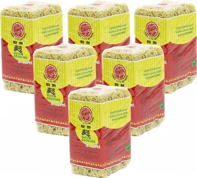 Produktbild von 6er Pack LONG LIFE BRAND Schnellkochende Nudeln (6x 500g) | Quick Cooking Noodles | Wok  | Mie