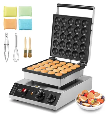 Obrázok produktu pre VEVOR mini palacinkovač komerčný holandský mini palacinkovač, 25 ks, priemer 43 mm, stroj na pečenie dorayaki, 1700 W, regulácia teploty a času, v kuchyniach,