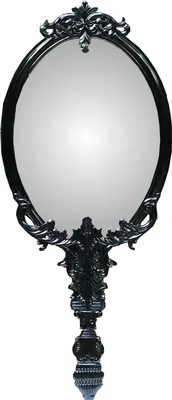 Produktbild von Casa Padrino Barock Wandspiegel im Handspiegel Design Schwarz 91 x 4 x H. 210 cm - Garderoben Spiegel - Wohnzimmer Spiegel - Schlafzimmer Spiegel - Barock Möbel