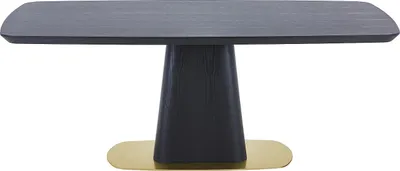 Produktbild von Esstisch 8 Personen - Eschenfurnier & Metall - Schwarz & Gold - DYLORA