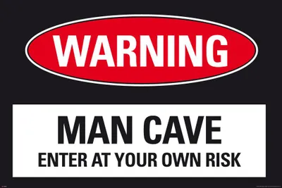 Image de Man Cave - Warning - Fun Fun Poster Affiche Impression - Taille 91,5x61 cm