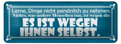 Produktbild von Blechschild Spruch 27x10cm lerne Dinge nicht persönlich Dekoration