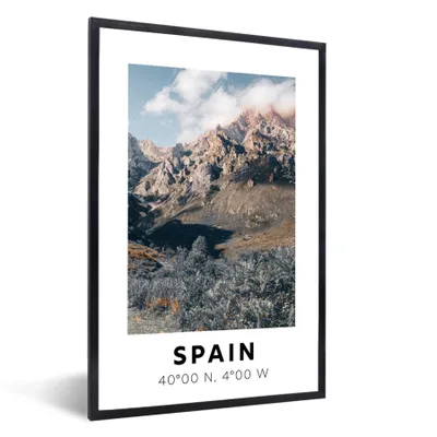 Produktbild von MuchoWow® Gerahmtes Poster Spanien - Natur - Berge 60x90 cm - Poster mit Schwarzem Bilderrahmen Wandposter Rahmen Foto Bilder - Kunst
