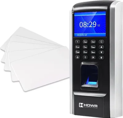 Image de Système de pointage par empreintes digitales, cartes et porte-clés CTR12 + 15 cartes HD-RWC01