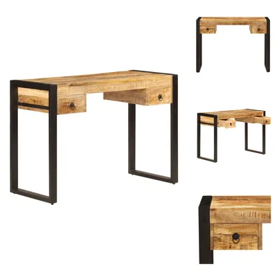 Imagen del producto de Escritorio vidaXL con 2 cajones, 110 x 50 x 77 cm, madera de mango maciza - Escritorios