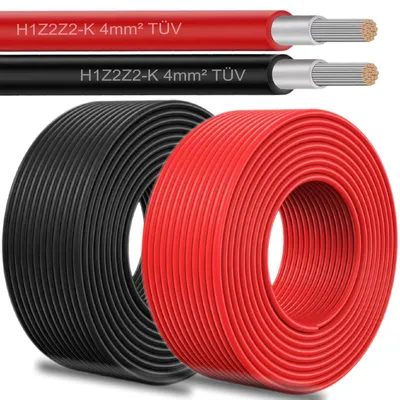 Produktbild von Solarkabel 4mm² Verlängerung PV Kabel 5-100m Solarleitung für SolarmoduleFarben:Rot;Länge Kabel:70 Meter