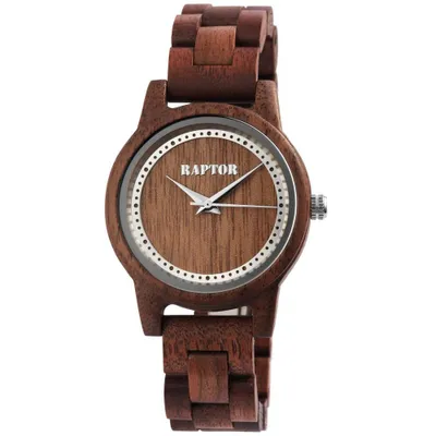 Produktbild von Damen Uhr Holzuhr Armbanduhr dunkelbraun Raptor RA20042-004
