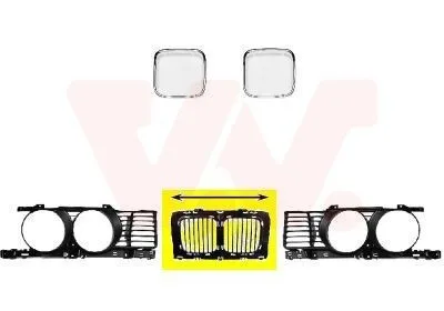 Obrázok produktu pre VAN WEZEL 0635510 Mriežka chladiča pre BMW 5 Sedan (E34) – stredná časť