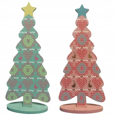 Image de Mini sapin de Noël de bureau en bois 35 cm
