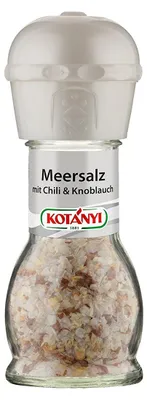 Obrázek produktu pro Kotanyi mořská sůl s chilli a česnekem nahrubo a najemno mletá 70g