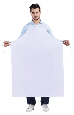 PVC-Wasserdichte Schürze, ölbeständig, weiß, Einheitsgröße