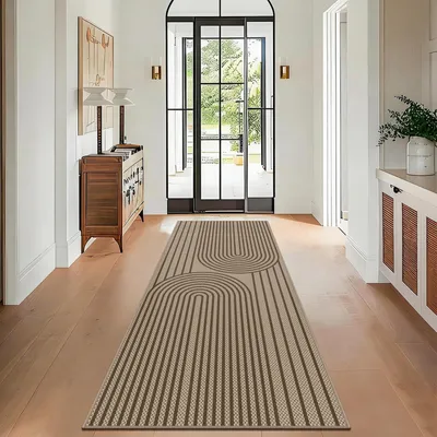 Produktbild von Jute Look Küchenmatte 80 x 200 cm - Waschbar und Rutschfest für Küche und Flur