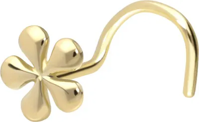 Produktbild von Nasenpiercing, Nasenstecker 14/18 Karat Gold Nasenstecker Spirale BLUME