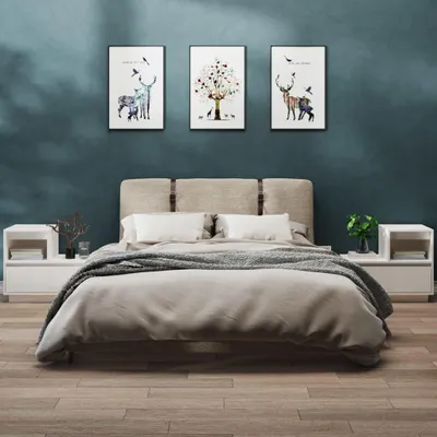 Image de vidaXL Tables de nuit 2 pcs. Blanc 60x34x51 cm Pin massif