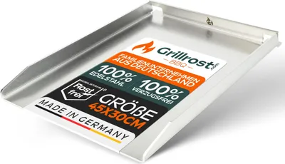 Image de Plaque de cuisson en acier inoxydable | Plancha 45x30cm - convient au Napoleon Rogue (avec brûleur arrière) | 4mm Massiv