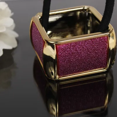 Produktbild von Haarring Quadratisch Glitzer in der Farbe Pink