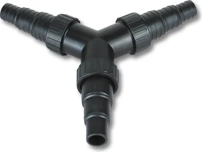 Produktbild von SunSun Y Verteiler 25/32/38mm (1" / 1 1/4" / 1 1/2") mit Stufentüllen zur Verbindung von z.B. Pumpen und Filtern für Teichpumpen und Wasserläufe