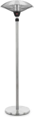 Produktbild von blumfeldt Heat Guard Standheizstrahler - Stand Heizstrahler mit 900, 1200 und 2100 W in 3 Stufen, höhenverstellbarer Infrarotstrahler, witterungsbeständig, Aluminium-Standfuß, 1,8 m Kabel, Silber