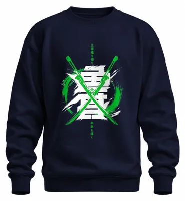 Obrázek produktu pro Mikina s kapucí, motiv: Cyberpunk, katana, samuraj, anime, Japonsko, styl Y2K, pro fanoušky, tmavě modrá, velikost XL