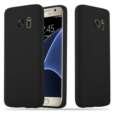 Produktbild von Cadorabo Hülle für Samsung Galaxy S7 Schutzhülle in Schwarz Handyhülle TPU Silikon Etui Case Cover