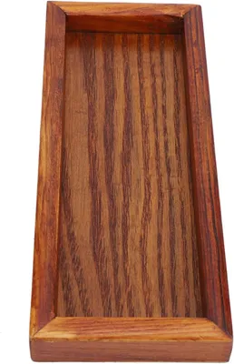 Produktbild von Rechteckiges Teetablett aus Holz mit Naturholz-Oberfläche als Snack-Servierteller, 35 X 24 cm für Zuhause, Küche, Büro und Restaurant (20 * 8cm)