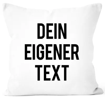 Produktbild von Kissen-Bezug eigener Text Spruch Wunschtext personalisiert Schrift anpassen personalisierbare Geschenke Moonworks® weiß 40cm x 40cm