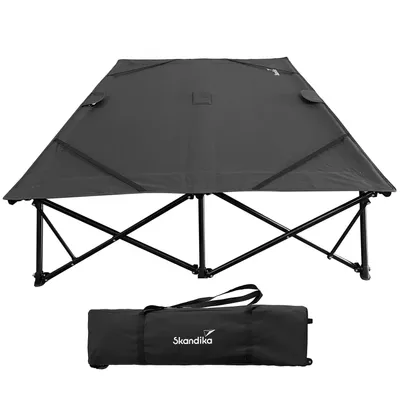 Produktbild von Skandika Campingliege Bodo| Doppelliege für 2 Personen, Sonnenliege klappbar, 250 kg belastbar, Faltbare Gartenliege wetterfest, Gästebett