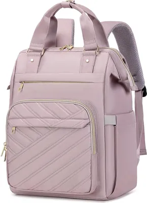 Produktbild von Delgeo Laptop-Rucksack 17.3" für Frauen, stylische Rucksack-Tasche, wasserdichter Rucksack für Krankenschwestern und Lehrer, lässiger Rucksack für die Uni mit USB-Anschluss, lila