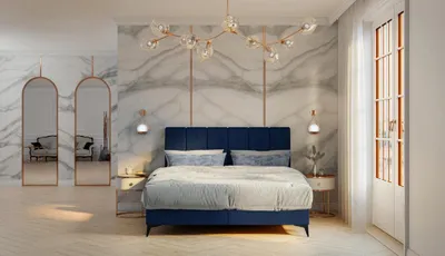 Produktbild von Modernes Bett Schlafzimmer Designer Doppelbett Boxspringbett Polsterbett