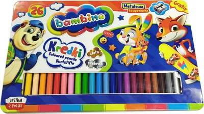 Immagine prodotto di Pastelli a matita spessi 26 colori in scatola di metallo Bambino
