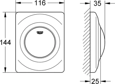 Produktbild von Grohe Surf Abdeckplatte weiß, 1 Stk.