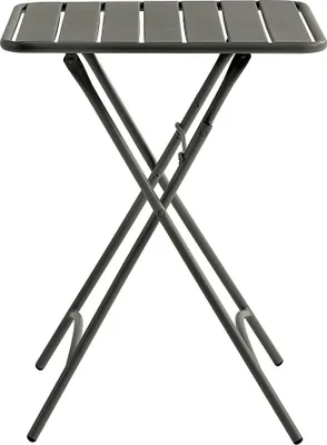 Produktbild von Quadratischer klappbarer Gartentisch 60 cm aus Metall – Anthrazitgrau – MIRMANDE von MYLIA