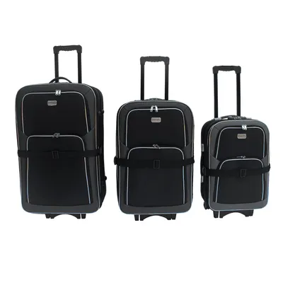 Produktbild von Reisekoffer Set 3tlg. Trolley Reisetasche Koffer anthrazit/schwarz EVA 600D