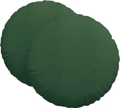Obrázok produktu pre vidaXL Vankúš na sedenie 2 ks Tmavo zelená Ø 60 cm manšestrová látka