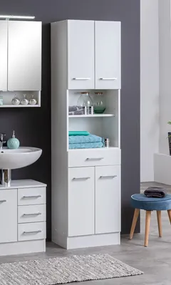 Produktbild von Seitenschrank Badschrank Holzschrank Badezimmerschrank Schrank "Riga V"