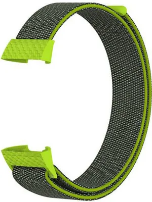Produktbild von Nylon Ersatz Armband Für Fitbit Charge 3 / 4 Sport Watch Uhrenarmband Knallgelb