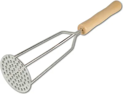 Produktbild von Kartoffelstampfer, mit Lochplatte aus Metall aus Holz 31,5 cm