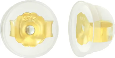 Produktbild von 20 x Ohrmuttern 925 Sterling Silber vergoldet Ohrsteckerverschlüsse mit Silikon
